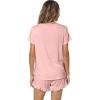 imageWiWi Womens Pajamas Set Viscose from Bamboo Soft Short Sleeve Top with Ruffle Shorts Sleepwear Ladies Pjs Sets SXXLAblush Pink