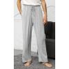 imageWiWi Mens Bamboo Viscose Pajama Pants Soft Lounge Bottoms Knit Big and Long Sweatpants Lightweight Sleep Pant Drawstring S4XAash Grey