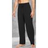 imageWiWi Mens Bamboo Viscose Pajama Pants Soft Lounge Bottoms Knit Big and Long Sweatpants Lightweight Sleep Pant Drawstring S4XAblack