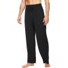 imageWiWi Mens Bamboo Viscose Pajama Pants Soft Lounge Bottoms Knit Big and Long Sweatpants Lightweight Sleep Pant Drawstring S4XAblack