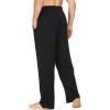imageWiWi Mens Bamboo Viscose Pajama Pants Soft Lounge Bottoms Knit Big and Long Sweatpants Lightweight Sleep Pant Drawstring S4XAblack
