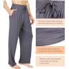 imageWiWi Mens Bamboo Viscose Pajama Pants Soft Lounge Bottoms Knit Big and Long Sweatpants Lightweight Sleep Pant Drawstring S4XAdark Grey