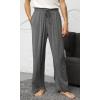 imageWiWi Mens Bamboo Viscose Pajama Pants Soft Lounge Bottoms Knit Big and Long Sweatpants Lightweight Sleep Pant Drawstring S4XAdark Heather Grey