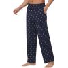 imageWiWi Mens Bamboo Viscose Pajama Pants Soft Lounge Bottoms Knit Big and Long Sweatpants Lightweight Sleep Pant Drawstring S4XAdeer on Navy