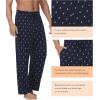 imageWiWi Mens Bamboo Viscose Pajama Pants Soft Lounge Bottoms Knit Big and Long Sweatpants Lightweight Sleep Pant Drawstring S4XAdeer on Navy