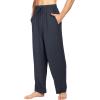imageWiWi Mens Bamboo Viscose Pajama Pants Soft Lounge Bottoms Knit Big and Long Sweatpants Lightweight Sleep Pant Drawstring S4XAmidnight Blue