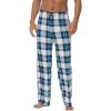 imageWiWi Mens Bamboo Viscose Pajama Pants Soft Lounge Bottoms Knit Big and Long Sweatpants Lightweight Sleep Pant Drawstring S4XAnavyGreen Plaid
