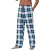 imageWiWi Mens Bamboo Viscose Pajama Pants Soft Lounge Bottoms Knit Big and Long Sweatpants Lightweight Sleep Pant Drawstring S4XAnavyGreen Plaid