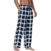 imageWiWi Mens Bamboo Viscose Pajama Pants Soft Lounge Bottoms Knit Big and Long Sweatpants Lightweight Sleep Pant Drawstring S4XAnavyGreen Stripe Plaid