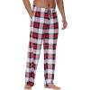 imageWiWi Mens Bamboo Viscose Pajama Pants Soft Lounge Bottoms Knit Big and Long Sweatpants Lightweight Sleep Pant Drawstring S4XAnavyRed Plaid