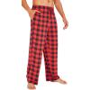 imageWiWi Mens Bamboo Viscose Pajama Pants Soft Lounge Bottoms Knit Big and Long Sweatpants Lightweight Sleep Pant Drawstring S4XAred Buffalo Plaid
