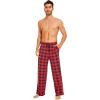 imageWiWi Mens Bamboo Viscose Pajama Pants Soft Lounge Bottoms Knit Big and Long Sweatpants Lightweight Sleep Pant Drawstring S4XAred Buffalo Plaid
