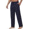 imageWiWi Mens Bamboo Viscose Pajama Pants Soft Lounge Bottoms Knit Big and Long Sweatpants Lightweight Sleep Pant Drawstring S4XAskiing on Navy