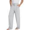 imageWiWi Mens Bamboo Viscose Pajama Pants Soft Lounge Bottoms Knit Big and Long Sweatpants Lightweight Sleep Pant Drawstring S4XBash Grey