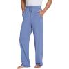 imageWiWi Mens Bamboo Viscose Pajama Pants Soft Lounge Bottoms Knit Big and Long Sweatpants Lightweight Sleep Pant Drawstring S4XBfog Blue