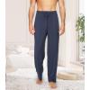 imageWiWi Mens Bamboo Viscose Pajama Pants Soft Lounge Bottoms Knit Big and Long Sweatpants Lightweight Sleep Pant Drawstring S4XCdark Bluedark Heather Grey