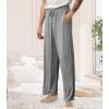 imageWiWi Mens Bamboo Viscose Pajama Pants Soft Lounge Bottoms Knit Big and Long Sweatpants Lightweight Sleep Pant Drawstring S4XCnavyheather Grey