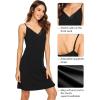 imageWiWi Slip Dress for Women Viscose from Bamboo Spaghetti Strap Lingerie Sexy Nightgowns Plus Size Sleep Chemise S4XStyle Cblack