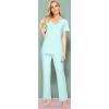 imageWiWi Viscose from Bamboo Womens Pajamas Set Soft V Neck Sleepwear Short Sleeve Top with Pant Lightweight S3XAaqua