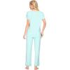 imageWiWi Viscose from Bamboo Womens Pajamas Set Soft V Neck Sleepwear Short Sleeve Top with Pant Lightweight S3XAaqua