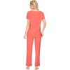 imageWiWi Viscose from Bamboo Womens Pajamas Set Soft V Neck Sleepwear Short Sleeve Top with Pant Lightweight S3XAcoral