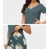 imageWiWi Viscose from Bamboo Womens Pajamas Set Soft V Neck Sleepwear Short Sleeve Top with Pant Lightweight S3XAgreenFloral