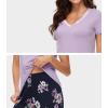 imageWiWi Viscose from Bamboo Womens Pajamas Set Soft V Neck Sleepwear Short Sleeve Top with Pant Lightweight S3XAnavyFloral