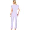 imageWiWi Viscose from Bamboo Womens Pajamas Set Soft V Neck Sleepwear Short Sleeve Top with Pant Lightweight S3XAtaro Purple