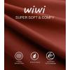 imageWiWi Viscose from Bamboo Womens Pajamas Set Soft V Neck Sleepwear Short Sleeve Top with Pant Lightweight S3XDbrickred