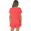 imageWiWi Womens Pajamas Set Viscose from Bamboo Soft Short Sleeve Top with Ruffle Shorts Sleepwear Ladies Pjs Sets SXXLAcoral