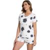 imageWiWi Womens Pajamas Set Viscose from Bamboo Soft Short Sleeve Top with Ruffle Shorts Sleepwear Ladies Pjs Sets SXXLAdaisy