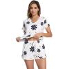 imageWiWi Womens Pajamas Set Viscose from Bamboo Soft Short Sleeve Top with Ruffle Shorts Sleepwear Ladies Pjs Sets SXXLAdaisy