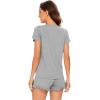 imageWiWi Womens Pajamas Set Viscose from Bamboo Soft Short Sleeve Top with Ruffle Shorts Sleepwear Ladies Pjs Sets SXXLAheather Grey