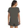 imageWiWi Womens Pajamas Set Viscose from Bamboo Soft Short Sleeve Top with Ruffle Shorts Sleepwear Ladies Pjs Sets SXXLAiron Grey