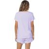 imageWiWi Womens Pajamas Set Viscose from Bamboo Soft Short Sleeve Top with Ruffle Shorts Sleepwear Ladies Pjs Sets SXXLApastel Purple