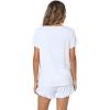 imageWiWi Womens Pajamas Set Viscose from Bamboo Soft Short Sleeve Top with Ruffle Shorts Sleepwear Ladies Pjs Sets SXXLApure White
