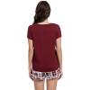 imageWiWi Womens Pajamas Set Viscose from Bamboo Soft Short Sleeve Top with Ruffle Shorts Sleepwear Ladies Pjs Sets SXXLAredwhite Plaid