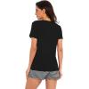 imageWiWi Womens Pajamas Set Viscose from Bamboo Soft Short Sleeve Top with Ruffle Shorts Sleepwear Ladies Pjs Sets SXXLCblack Stripe