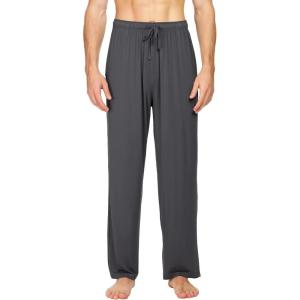 imageWiWi Mens Bamboo Viscose Pajama Pants Soft Lounge Bottoms Knit Big and Long Sweatpants Lightweight Sleep Pant Drawstring S4XAcharcoal