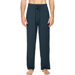 imageWiWi Mens Bamboo Viscose Pajama Pants Soft Lounge Bottoms Knit Big and Long Sweatpants Lightweight Sleep Pant Drawstring S4XAdeep Teal