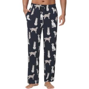 imageWiWi Mens Bamboo Viscose Pajama Pants Soft Lounge Bottoms Knit Big and Long Sweatpants Lightweight Sleep Pant Drawstring S4XAdog
