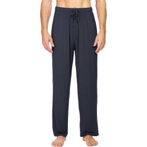 imageWiWi Mens Bamboo Viscose Pajama Pants Soft Lounge Bottoms Knit Big and Long Sweatpants Lightweight Sleep Pant Drawstring S4XAmidnight Blue