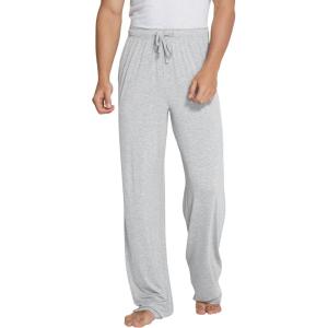 imageWiWi Mens Bamboo Viscose Pajama Pants Soft Lounge Bottoms Knit Big and Long Sweatpants Lightweight Sleep Pant Drawstring S4XBash Grey