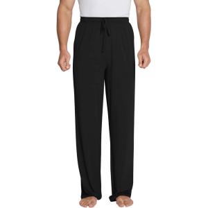 imageWiWi Mens Bamboo Viscose Pajama Pants Soft Lounge Bottoms Knit Big and Long Sweatpants Lightweight Sleep Pant Drawstring S4XBblack