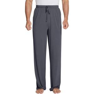 imageWiWi Mens Bamboo Viscose Pajama Pants Soft Lounge Bottoms Knit Big and Long Sweatpants Lightweight Sleep Pant Drawstring S4XBcharcoal