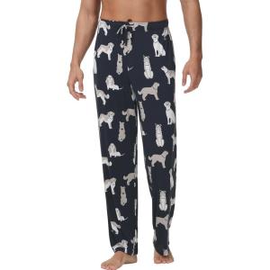 imageWiWi Mens Bamboo Viscose Pajama Pants Soft Lounge Bottoms Knit Big and Long Sweatpants Lightweight Sleep Pant Drawstring S4XBdog