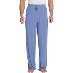 imageWiWi Mens Bamboo Viscose Pajama Pants Soft Lounge Bottoms Knit Big and Long Sweatpants Lightweight Sleep Pant Drawstring S4XBfog Blue