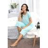 imageWiWi Bamboo Viscose Pajamas for Women Soft Capri Pants Pajama Sets Plus Size Sleepwear Pjs Loungewear S4XAaqua