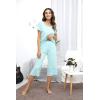 imageWiWi Bamboo Viscose Pajamas for Women Soft Capri Pants Pajama Sets Plus Size Sleepwear Pjs Loungewear S4XAaqua