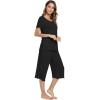 imageWiWi Bamboo Viscose Pajamas for Women Soft Capri Pants Pajama Sets Plus Size Sleepwear Pjs Loungewear S4XAblack